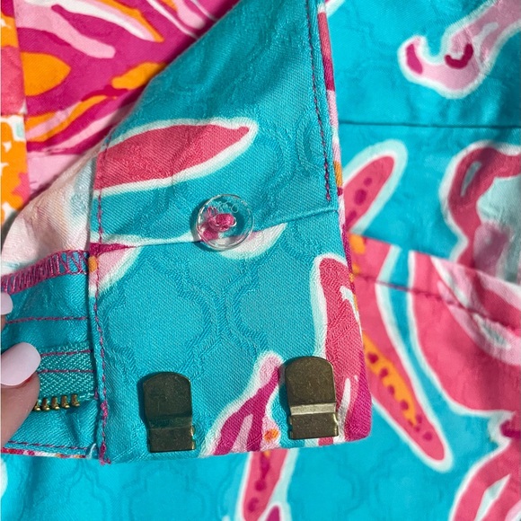 LILLY PULITZER Ellie shorts - Sea Blue/size 2 - turquoise, hot pink & orange EUC - Picture 5 of 8